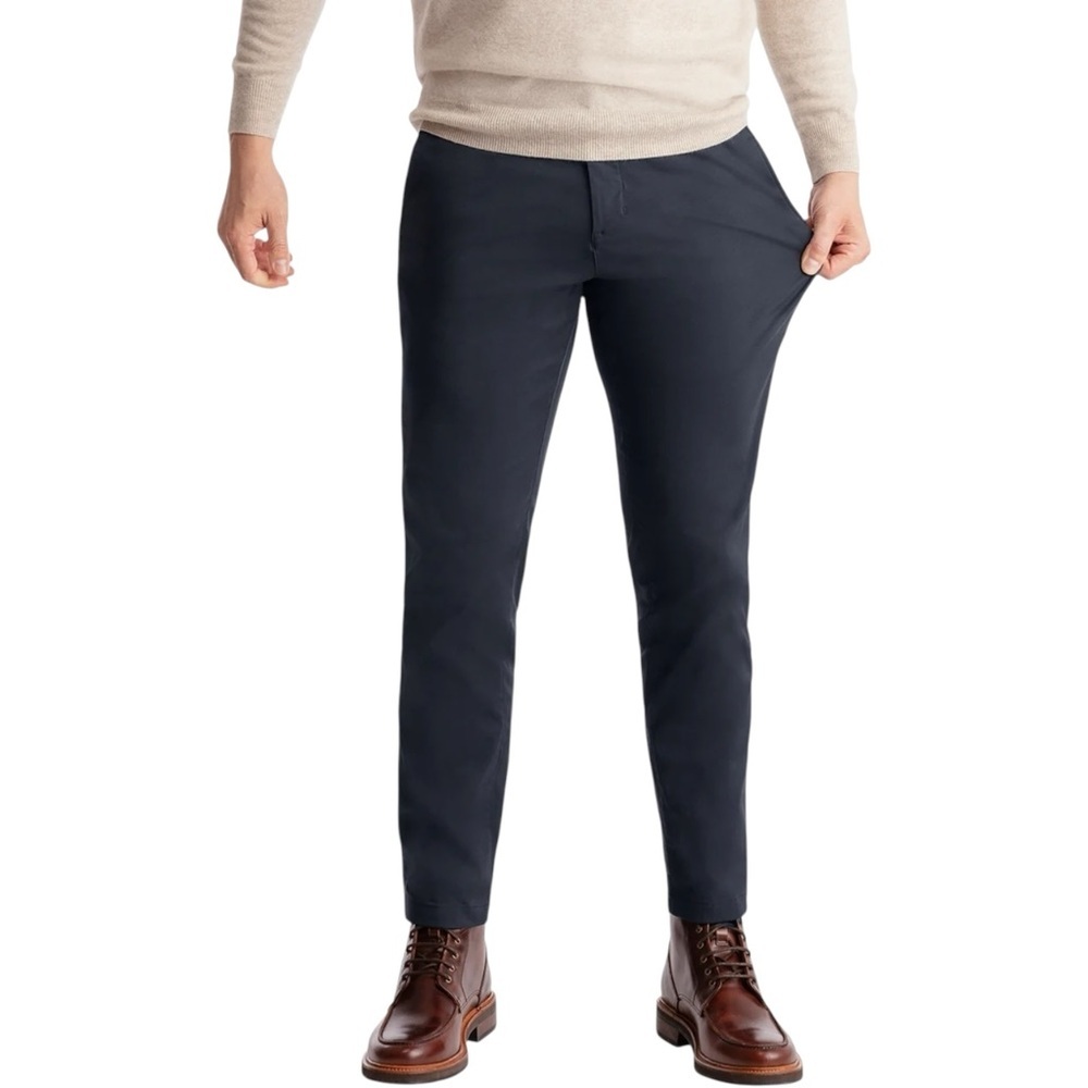 BIRDDOGS Men's Slim Fit Stretch Khaki Pants in Midnight Navy Blue | 34x30
